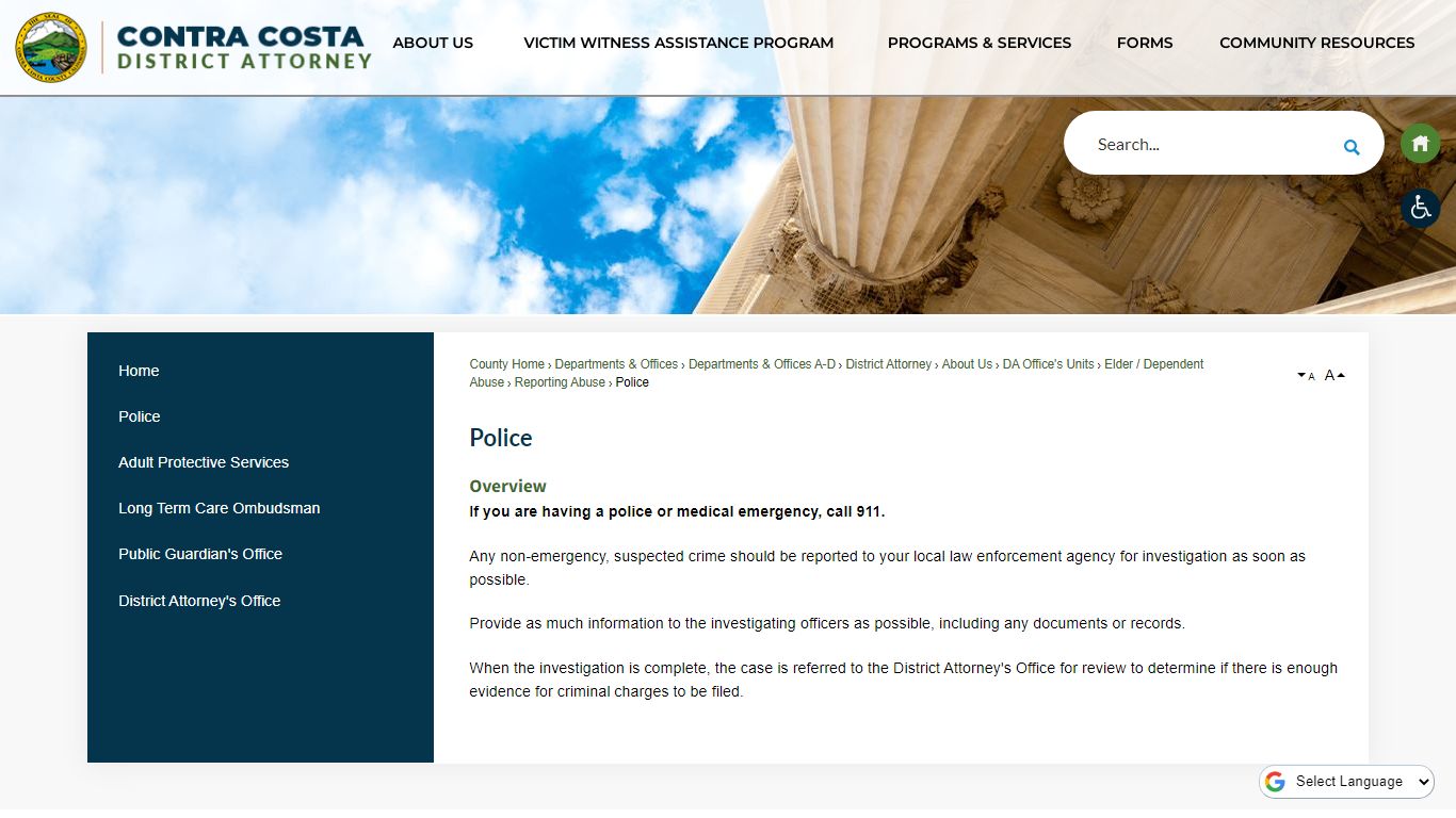 Police | Contra Costa County, CA Official Website